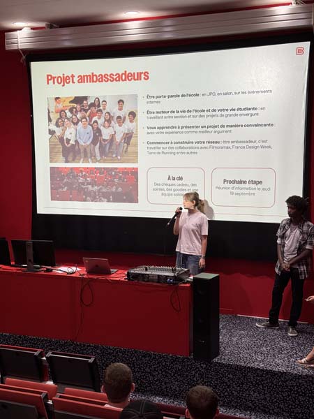 Présentation du programme ambassadeurs aux nouveaux élèves de Bellecour Ecole